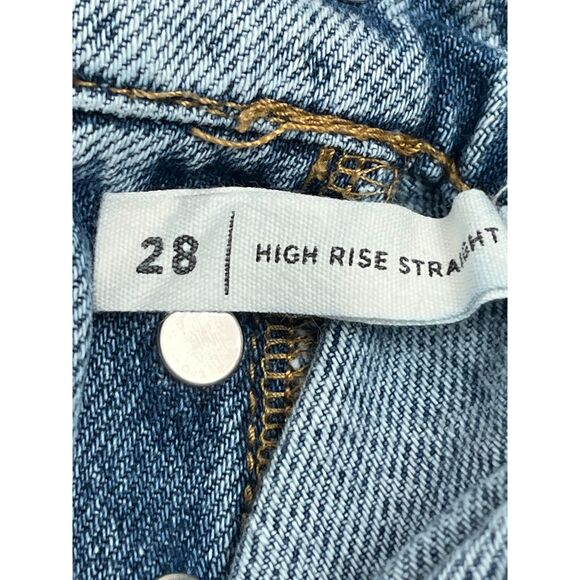 Pacsun High Rise Straight Light Wash Jeans Vintage Retro Sze 28 Rigid Button Fly - Picture 8 of 12